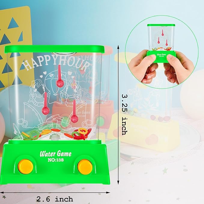 Lewtemi 60 Pcs Water Ring Toss Handheld Game Bulk Retro Pastime Games Handheld Toys Party Favor Basketball Fun Gifts, Without Water(Cute)