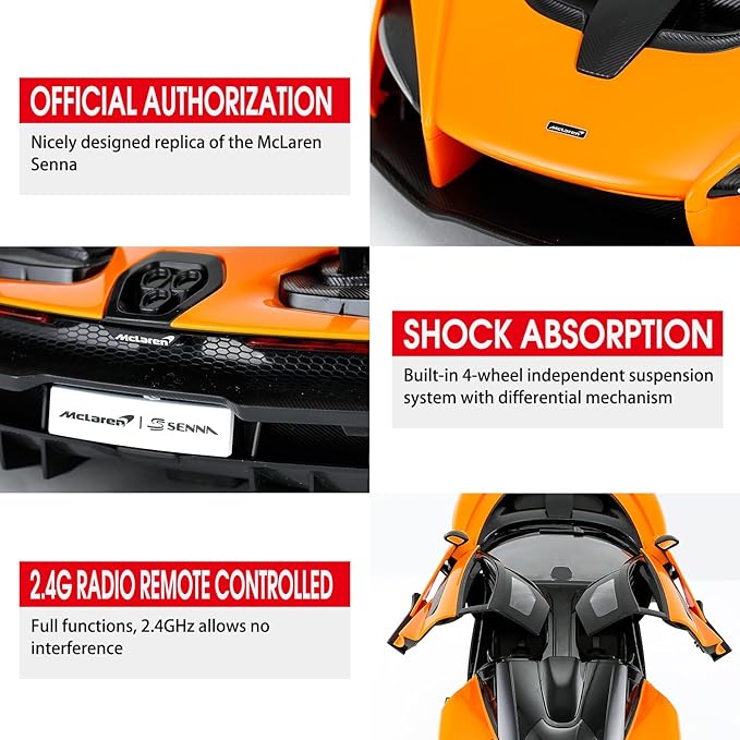 RASTAR 1/14 McLaren Senna Remote Control Car, Toy McLaren RC Car Doors Open