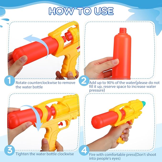 18 Pcs Large Water Guns for Kids Adults Long Range Water Pistol Toy Blaster Squirters Guns for Summer Outdoor Swimming Pool Beach Sand Fighting Play