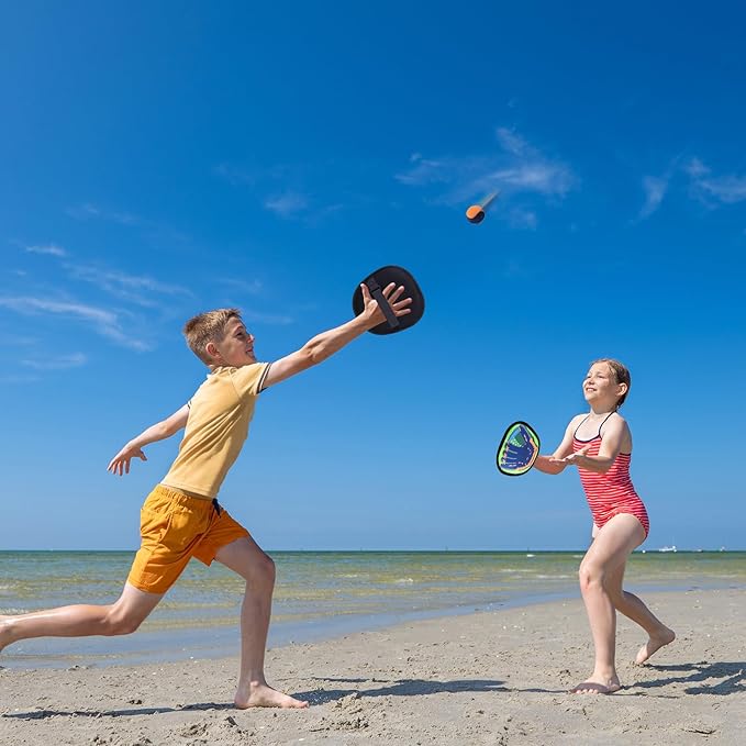 Toss and Catch Ball Game Pool Beach Toys for Kids Outdoor Games Yard Outside Toys for 3 4 5 6 7 8 Year Old Boys Girls Birthday Gift Toddler Baseball Training Glove