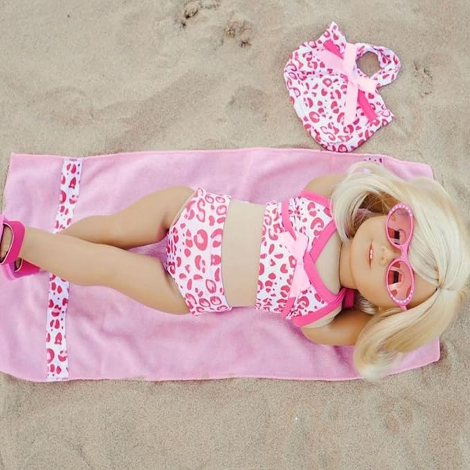 Emily Rose Doll Clothes | 6-Piece 18 Inch Doll Tankini Bathing Suit Swimsuit with Accessories | Compatible with 18" American Girl Dolls | Doll NOT Included