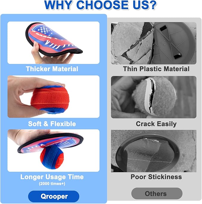 Toss and Catch Game Ball Set Beach Pool Outdoor Toys for Kids Ages 3-4 5-7 8-12, Toddler Baseball Training Glove Yard Games Backyard Outside Toys for 3 4 5 6 7 8 Year Old Boys Girls Gift