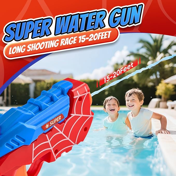 2 Pack Water Guns for Kids Squirt Water Pistols Cool Small Manual Water Gun, Party Favors Swimming Pool Beach Outdoor Water Toys, Ideal Summer Gifts for Boys Girls 3 5 4 6 7 8