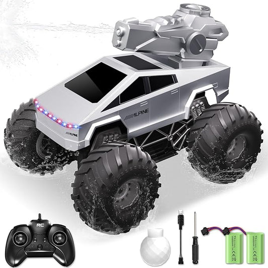 Remote Control Car, 1:16 RC Cars Scale All Terrain Electric Vehicle, Water Squirt Tank with Lights Toys Monster Trucks, Brithday Gift for Boys Girls & Adults
