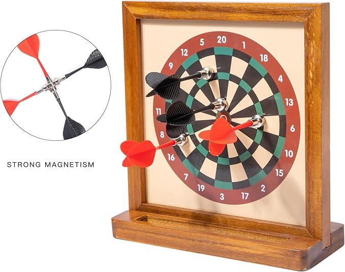 Mini Dart Board for Kids, Including 6 Darts and Double-Sided Magnetic Darts, Suitable for Interior Games and Party Games, Safety Magnetic Darts Board is The Best Gift for Boys and Girls