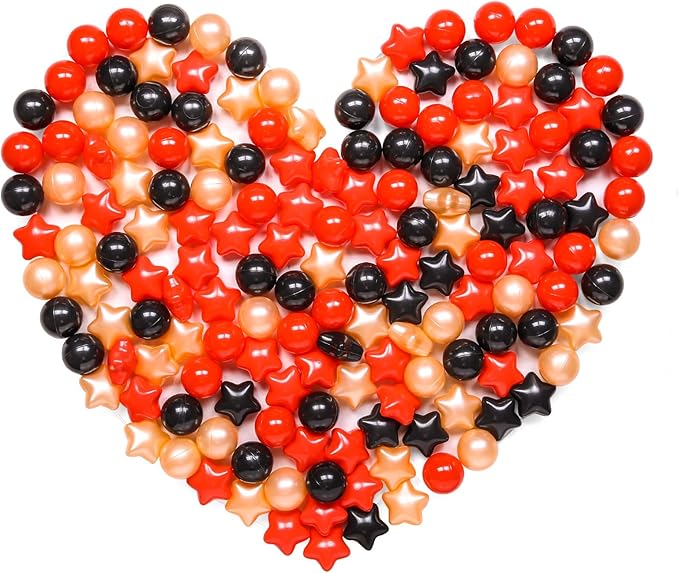 Ball Pit Balls and Stars, 100 200 500 Pieces Plastic Toy Balls for Kids Toddllers Baby Girls Ball Pits, Bounce House, Play Tent, Baby Pool Water Toys,Party Banner Props