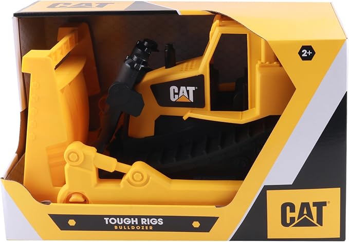 CAT Bulldozer Construction Toy | 15" | Ages 3+ | Sturdy Plastic | No Batteries Required | CAT Construction Tough Rigs Series, Yellow