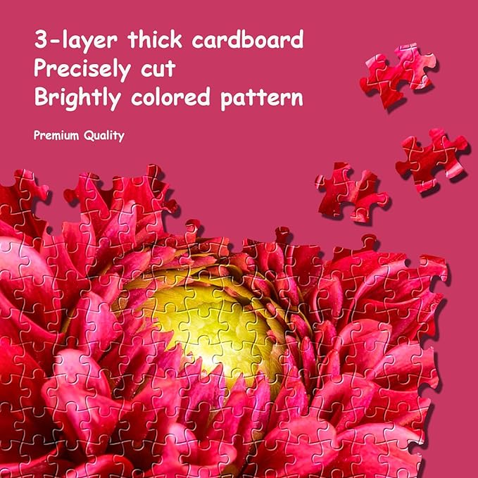 Jigsaw Puzzles Colorful Flowers Floral Plants Nature - WISHDIAM Puzzles for Adults - 2 Pack 1000 Pieces Impossible Challenging Puzzles for Home Decor Birthday Party Gifts Toy for Men Women