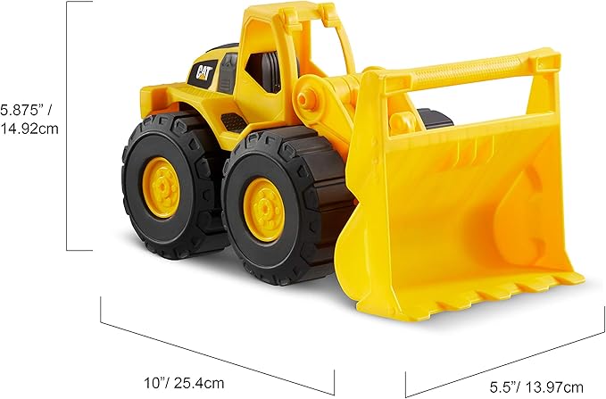 CAT Construction Toys, 2 Pack 10" Construction Fleet Toy Trucks with Articulated Parts, Fun and Durable for Indoor/Outdoor Use, Ages 2+