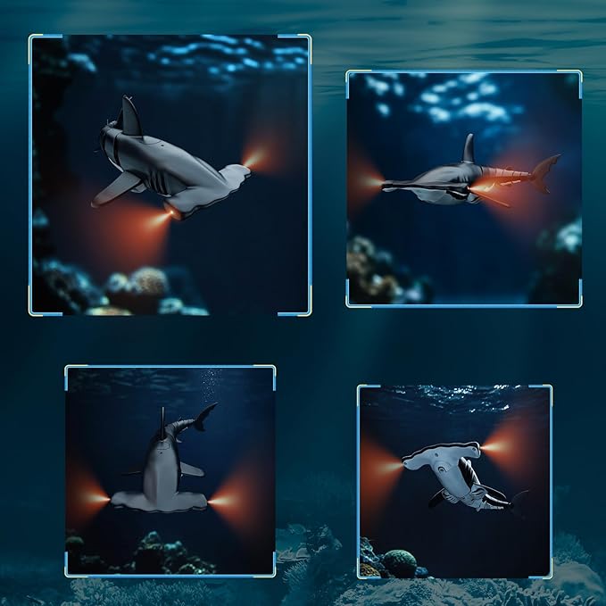 Remote Control Shark Toys High Simulation, Summer Water Toys for Kids, Ideal Gifts for Boys Ages 6+, Party Fun Games for Pool & Bath (Gray)