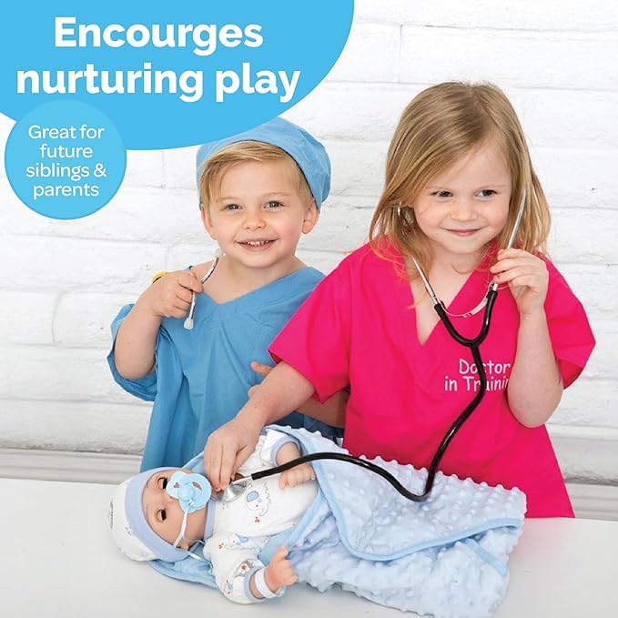 Adora 16 Inch Boy Baby Doll with Accessories Blue Matching 9-Piece Set Including a Pacifier, Hospital, Bracelet, Diaper, and More Gift for Toddlers Ages 3+ Adoption Babies Collection - Handsome