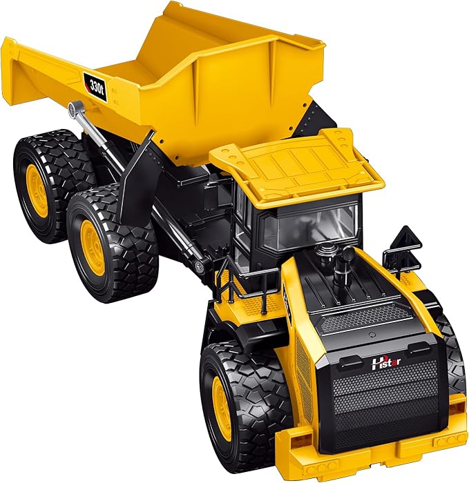 RC Dump Truck, Remote Control Dump Truck 11 Channel with Lights/Sounds/2 Batteries for Adults, RC Construction Vehicles Toys for Boys Kids, 1:16 Scale RC Dump Truck Toys