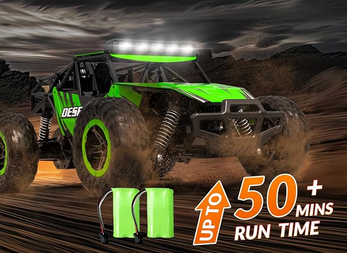 RACENT 1:16 RC Truck, 20kph Remote Control Cars for Boys, Off-Road Monster Truck Toy Vehicle for Kids & Adults with 50 Mins Playing Time