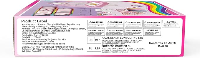 Drawing Projector for Kids, Art and Crafts, Drawing Board with Music, Color Pens, Pencils, Crayons, Scrapbook, Unicorn Sticker Book, Ideal Toy for 3+ Year Old Girls & Boys (Unicorn Kit)