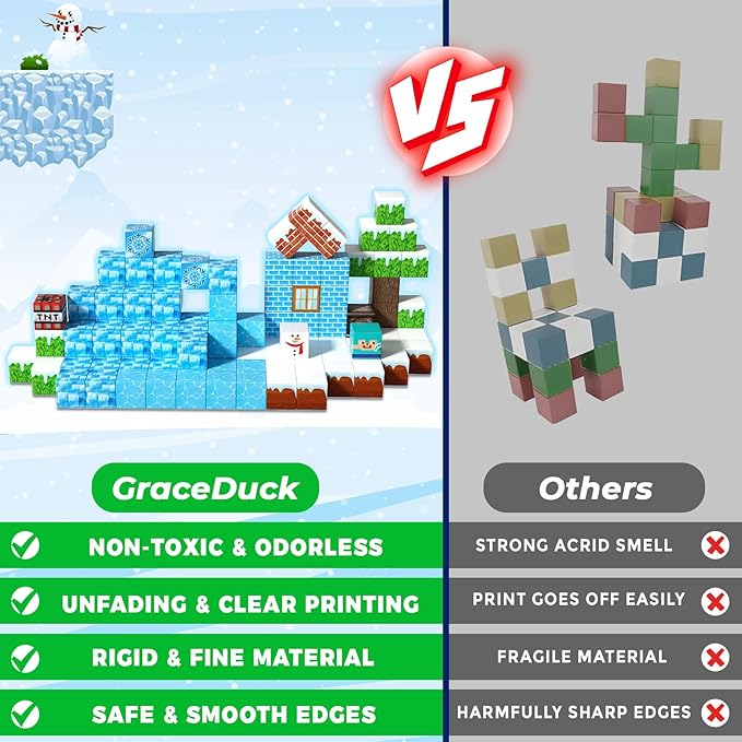 Magnetic Blocks - 100PCS Magnetic Blocks Build Ice Castle - Magnetics Toys for Montessori Toddler Christmas Birthday Gifts - STEM Sensory Toys for 3 4 5 6 7 8 9 10 Year Old Girls