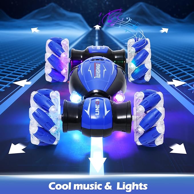 Best Birthday Gifts for Boys & Girls Aged 6-12 - Gesture Sensing RC Stunt Car, 2.4Ghz Hand-Controlled Remote Control Twist Cars, 4WD All-Terrain Adaptability