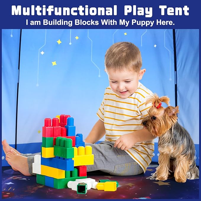 Rocket Ship Space Pop Up Play Tent for Kids-Astronaut Pretend Playhouse Gift for 3-5 Year Old Girls Boys