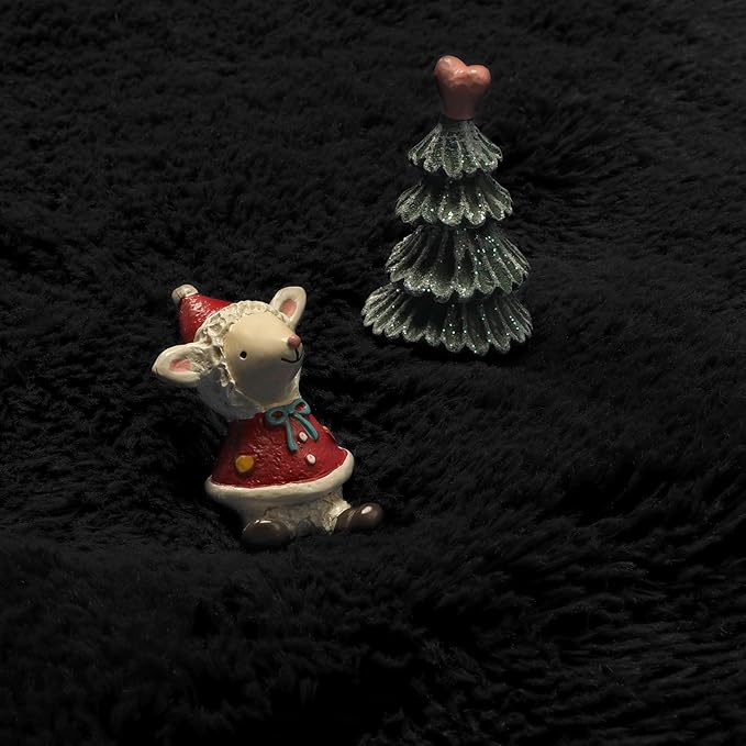 Black Round Rug 7Ft for Bedroom Aesthetic, Fluffy Plush Circle Area Rugs for Living Room, Large Big Fuzzy Modern Cool Carpet for Baby Kids Teen Boys Mens, Office Playroom Nursery Apartment Home Decor