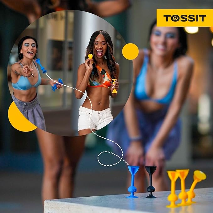 TOSSIT Game Suction Cup Darts, Toss Game Perfect Family and Party, Silicone Throwing Game for Backyard, Indoor and Outdoor Fun, Starter Pack