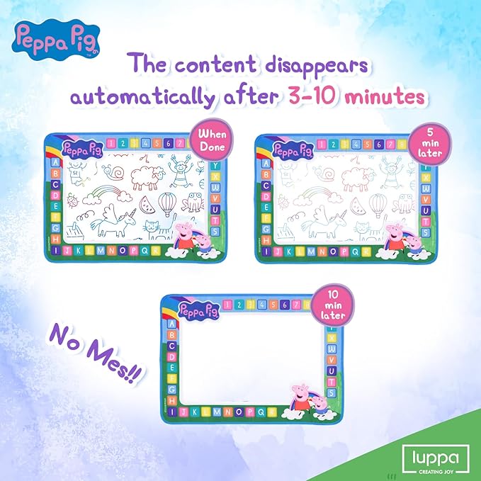 Kids Toys Water Doodle Mat - Peppa Pig Reusable Painting Writing Color Doodle Mat Drawing Board, Toddler Educational Toys for Age 3 and Up Year Old Girls & Boys (50cm x 70cm)
