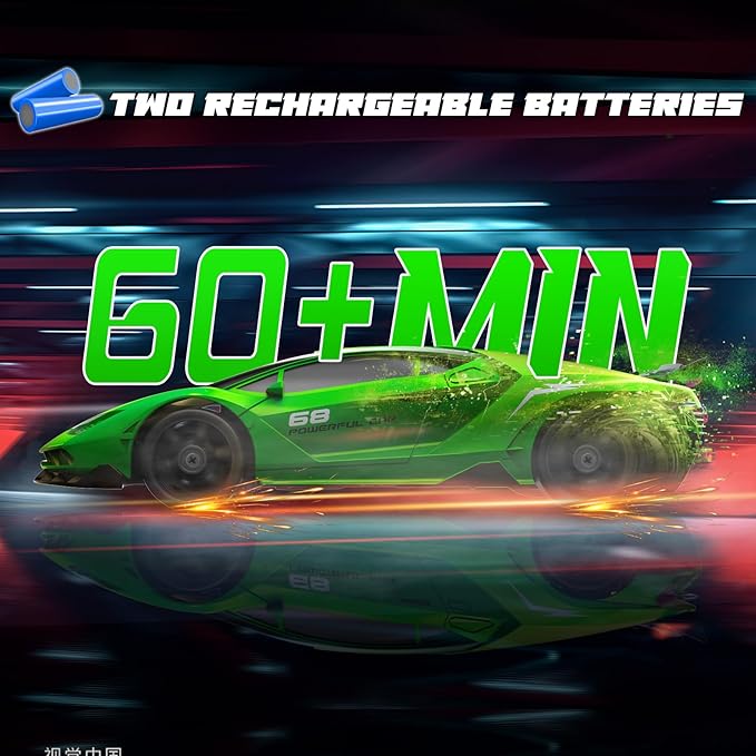 RC Drift Remote Control Car 2.4GHz 1/24 4WD 15KM/H High Speed Racing Sport with LED Lights Drifting Tire Toy for Adults Boys Girls Kids Gift 2Pcs Rechargeable Batteries
