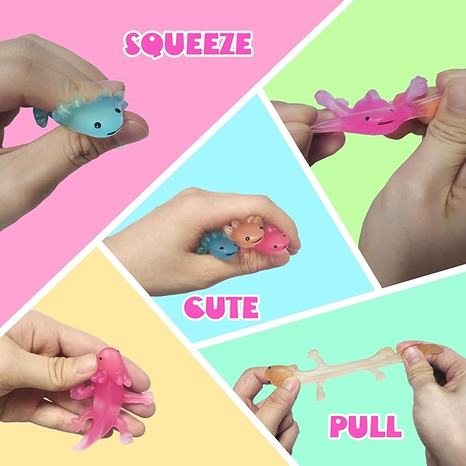 AGENTLAN Axolotl Sensory Bin,Axolotl Sensory Toys with Play Sand for Toddlers Boys and Girls, Kids Toys Gift Sand Toys for Age 3 4 5 6 7 8