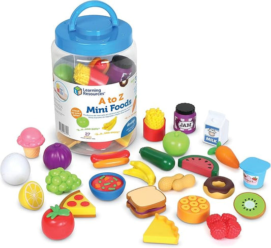 Learning Resources A to Z Mini Foods, Play Food Sets for Kids Kitchen, Play Kitchen Accessories, Mini Food, Pretend Play Toys, Toddler Montessori Toys, Lakeshore Learning Toys, Fine Motor Skills