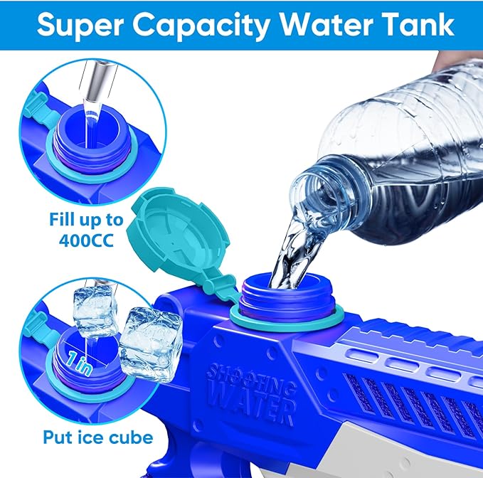 Water Guns for Kids Adults, 4 Pack 400CC/40ft Long Range High Capacity Squirt Guns Toy, Pool Toys Water Toys for Swimming Pool Beach Sand Outdoor, Summer Gifts for Boys Girls