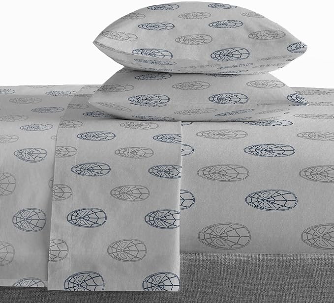 Saturday Park Marvel Spiderman Web Stripe Queen Sheet Set - 4 Piece 100% Organic Cotton Sheets - GOTS & Oeko-TEX Certified (Marvel Official)