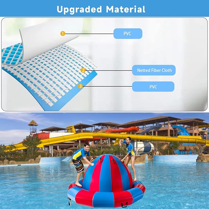 8.2FT Inflatable Dome Rocker Bouncer, Giant Roll and Play Seesaw Rocker with 8 Handles, Max Weight 660Lbs, Blow Up Outdoor Toys with Electric Pump, Inflatable Bouncer Holds Up to 4 Person