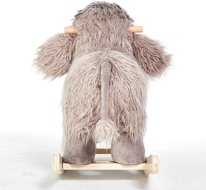 labebe - Plush Rocking Horse, Mammoth Rocker, Stuffed Rocker Toy for Child 1-3 Year Old, Kid Ride On Toy Wooden, Rocking Animal for Infant/Toddler Girl&Boy, Nursery Birthday Gift