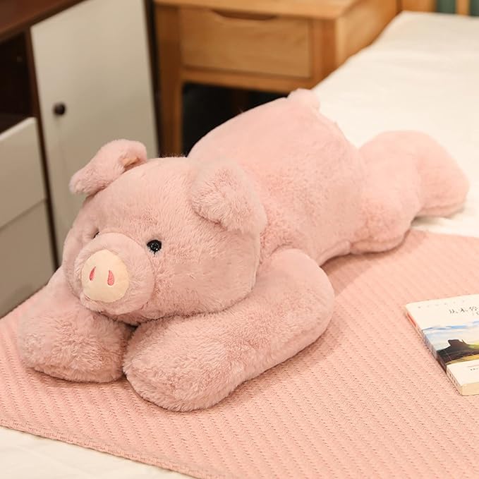 Weighted Stuffed Animals, 29.5in 6.2lbs Weighted Pig Stuffed Animal Toy Cute Pink Pig Plush Pillow for Adults Boys Girls