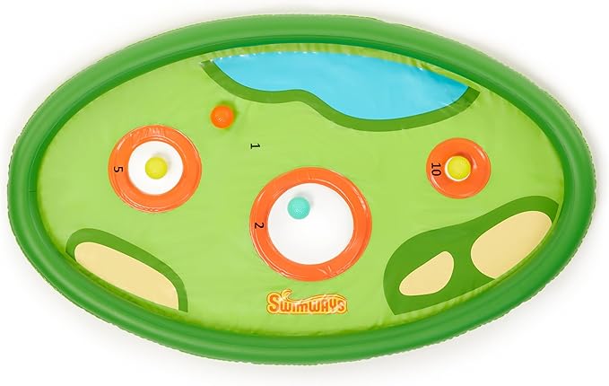 SwimWays Hydro Golf, Pool Toys for Kids and Adults, Floating Swimming Pool Game with Golf Balls and Chipping Green, Outdoor Toys for Kids Aged 5 & Up