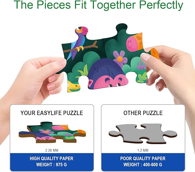 TAOZI&LIZHI Floor Puzzles for Kids, Jungle Animals Jigsaw Puzzle for Kids Ages 3-5, 4-8, Christmas Toddler Puzzles with Hand-held Gift Box, Preschool Learning & Education Toys(46 pcs, 2 x 3 feet)