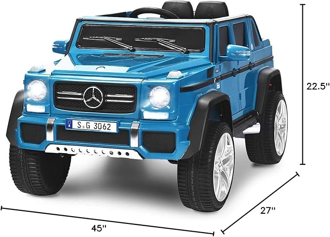Costzon Ride on Car, Licensed Mercedes-Benz Maybach, 12V Battery Powered Vehicle Toy w/ 2 Motors, Remote Control, 3 Speeds, Lights, Horn, Music, Aux, Storage, Truck, Electric Car for Kids (Navy)