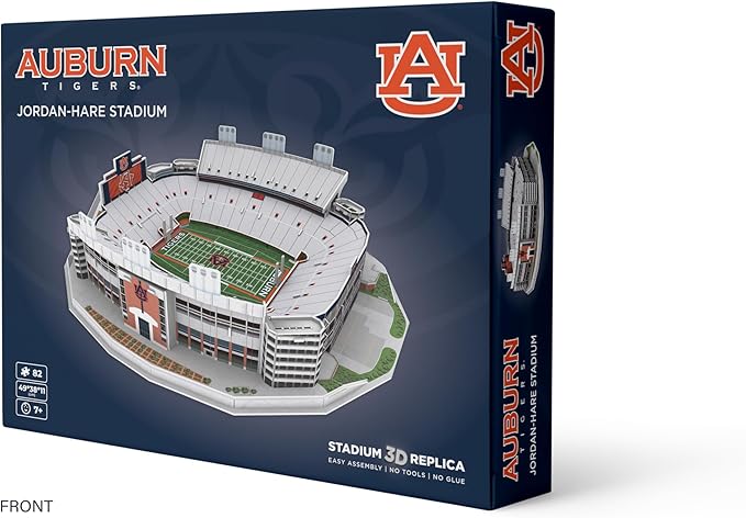 Pro Lion 3D Jigsaw Puzzle of Jordan-Hare Stadium - 82 Pieces | 2 Hour Build Time | Home of Auburn Tigers | NCAA College Football Gifts for Boys, Men & Kids Aged 8 & Up | Games for Tiger Fans