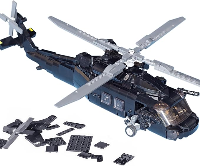 UH60 Black Hawk Helicopter Model, Military Plane Building Block Sets (660 Pieces) for Army Airplane Lovers, Kids (8+Years) and Adults