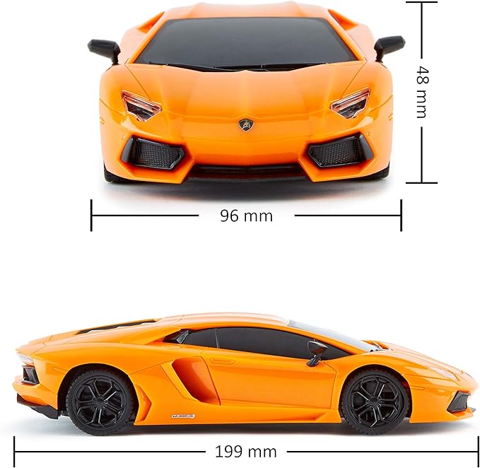 CMJ RC Cars Lamborghini LP700-4 Remote Control RC Car Officially Licensed 1:24 Scale Working Lights 2.4Ghz. Great Kids Play Toy Auto (Orange)