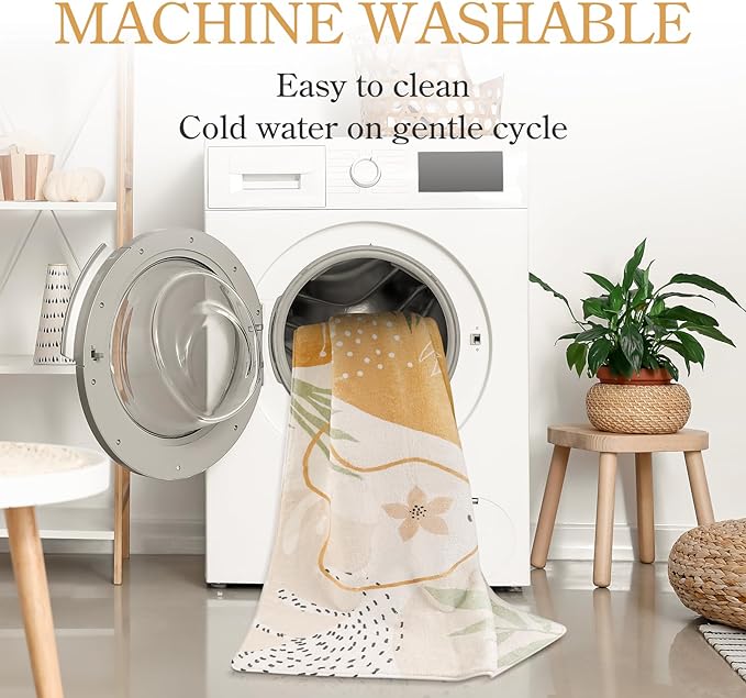 Lahome Boho Long Bathroom Rugs - 2x7 Rug Lightweight Washable Non-Slip Runner Rugs for Bedroom Throw Soft Bath Mat Runner, Taupe Botanical Print Indoor Carpet Runner for Entryway Hallway Kitchen