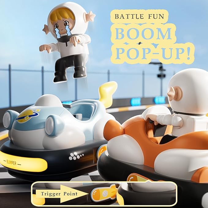 2Pcs Remote Control Cars Toys, Rechargeable RC Speed Bumper Cars, Mini Remote Controlled Ejector Vehicles for Kids Ages 3-8 with Parental Guidance, Birthday Toy Gifts for Toddler Child Teen