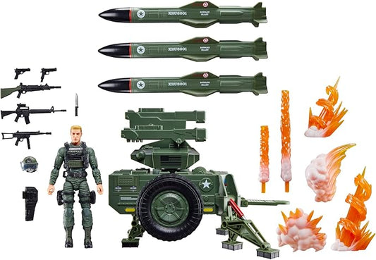 G.I. Joe Classified Series #182, Clayton “Hawk” Abernathy with M.M.S. (Mobile Missile System) Towable Vehicle, Collectible 6 Inch Action Figure Set