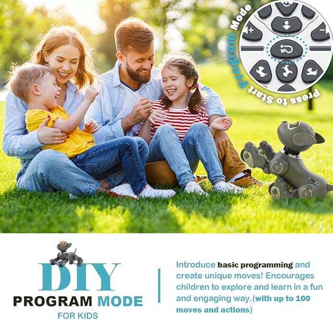 VATOS Robot Dog Toy for Kids, Voice & 2.4GHz Remote Control Robot Pet with Interactive Touch Sensors, Over 20+ Responses, Program Mode, Robotic Puppy Toy for Kids Boys & Girls
