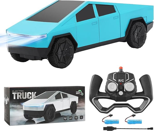Remote Control Pickup Truck, 1/24 Scale Racing Car Model, Rechargeable Battery & Light and Loadspace, for Adults and Boys (Blue)