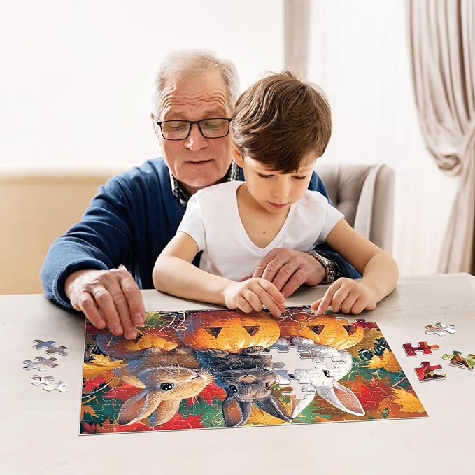Puzzles for Kids Ages 6-8 - 4 x 100 Piece Puzzles for Kids Lovely Animals Large Piece Jigsaw Puzzles for Seniors Educational Toys Gifts Kids Puzzles for 4 5 6 7 8 9 Year Olds Boys Girls