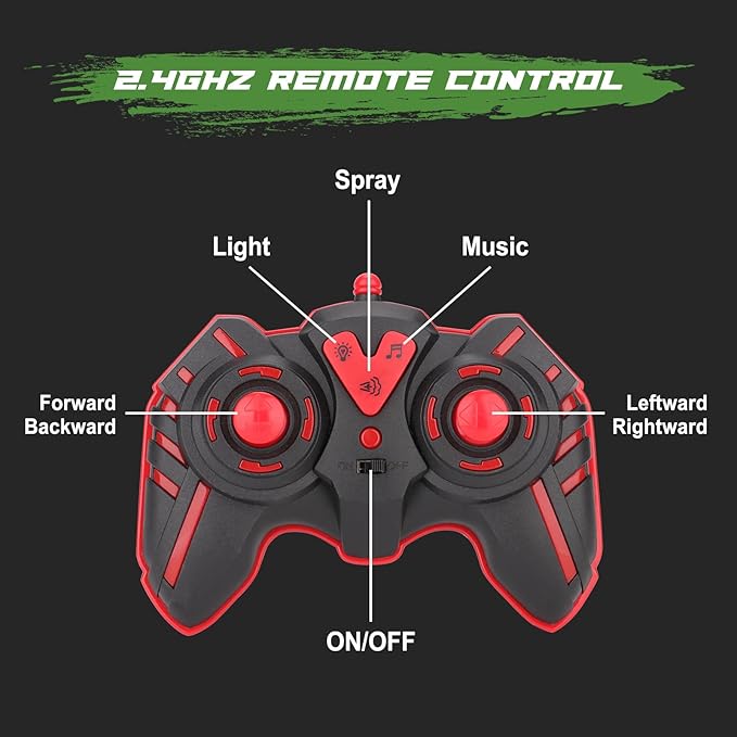 PREBOX Remote Control Monster Truck for Boys 8-12 - RC Dinosaur Car Toys for Kids Age 4-7, Birthday for Boys with Music Lights