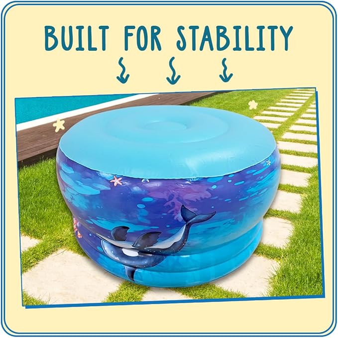 SplashEZ Baby Water Table, Kids Outdoor Water Table, Toddler Outside Inflatable Activity Playset with Fishing Game Pole & Toys for Toddlers, Splash Pond for Summer, 9 Piece Outdoor Toy Set