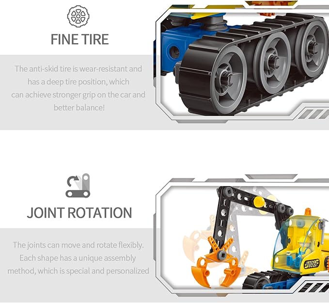 6 in 1 STEM Toys,Engineering Topic Education DIY Assembly Disassembly Toys Engineering Building Sets Building Toys for Kids Ages 4-8 Prefect Gifts