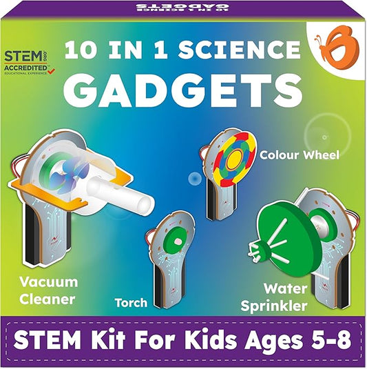 STEM Robotics Kit 7in1 Science Experiments Project Activities for Kids 6-8 8-12 Engineering Building Toy Electronic Motor Robot Craft for Boy 5 6 7 8 9 10 12+ Year Old Girl Gift Summer Outdoor Toy