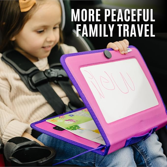 Kids Travel Educational Activity Book with Washable Markers - Car and Airplane Activities, Learning Toys for Toddlers- Search and Find, Reusable Stickers for Ages 4, 5, 6 (Princess)