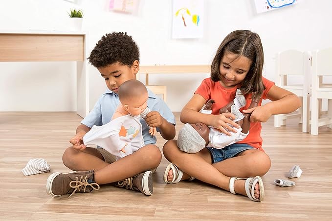 Miniland Doll 15 3/4'' Newborn African Boy - Made in Spain, Anatomically Correct, Quality